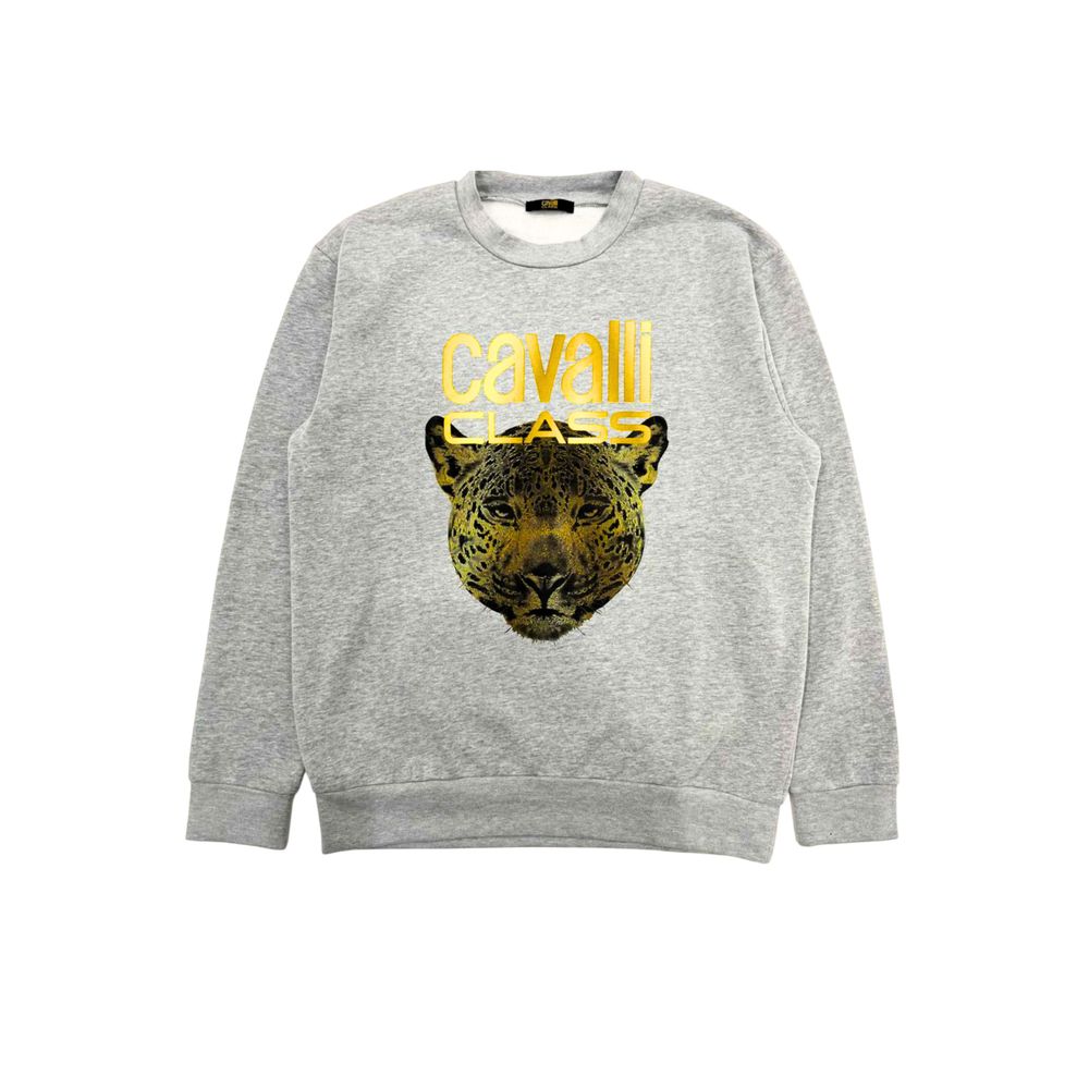 Cavalli Class Gray Polyester Men Men's Sweater
