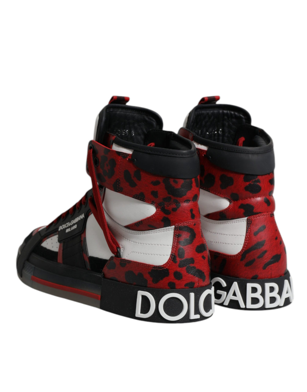 Dolce & Gabbana Multicolor Leather High Top Sneakers Men's Shoes