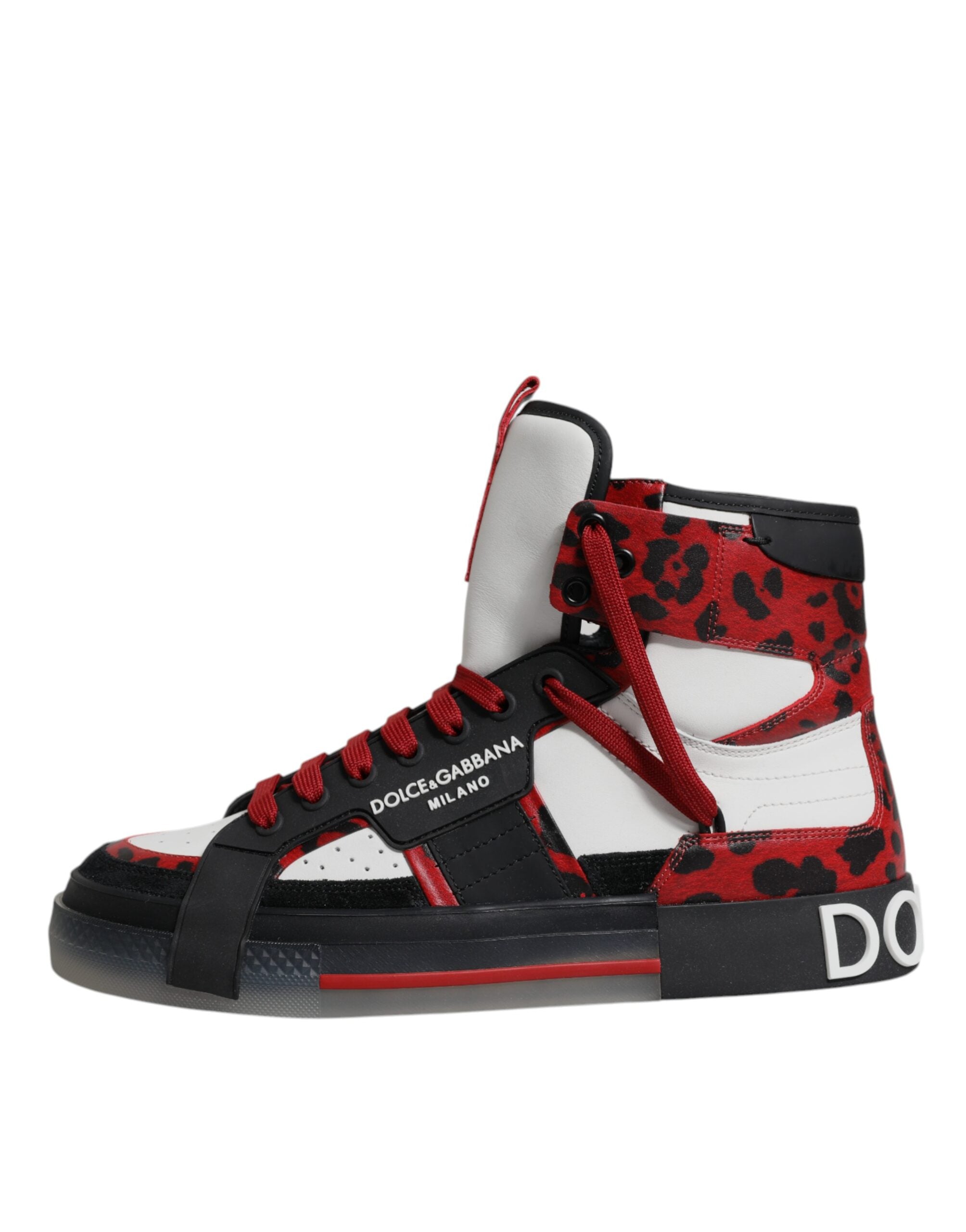 Dolce & Gabbana Multicolor Leather High Top Sneakers Men's Shoes