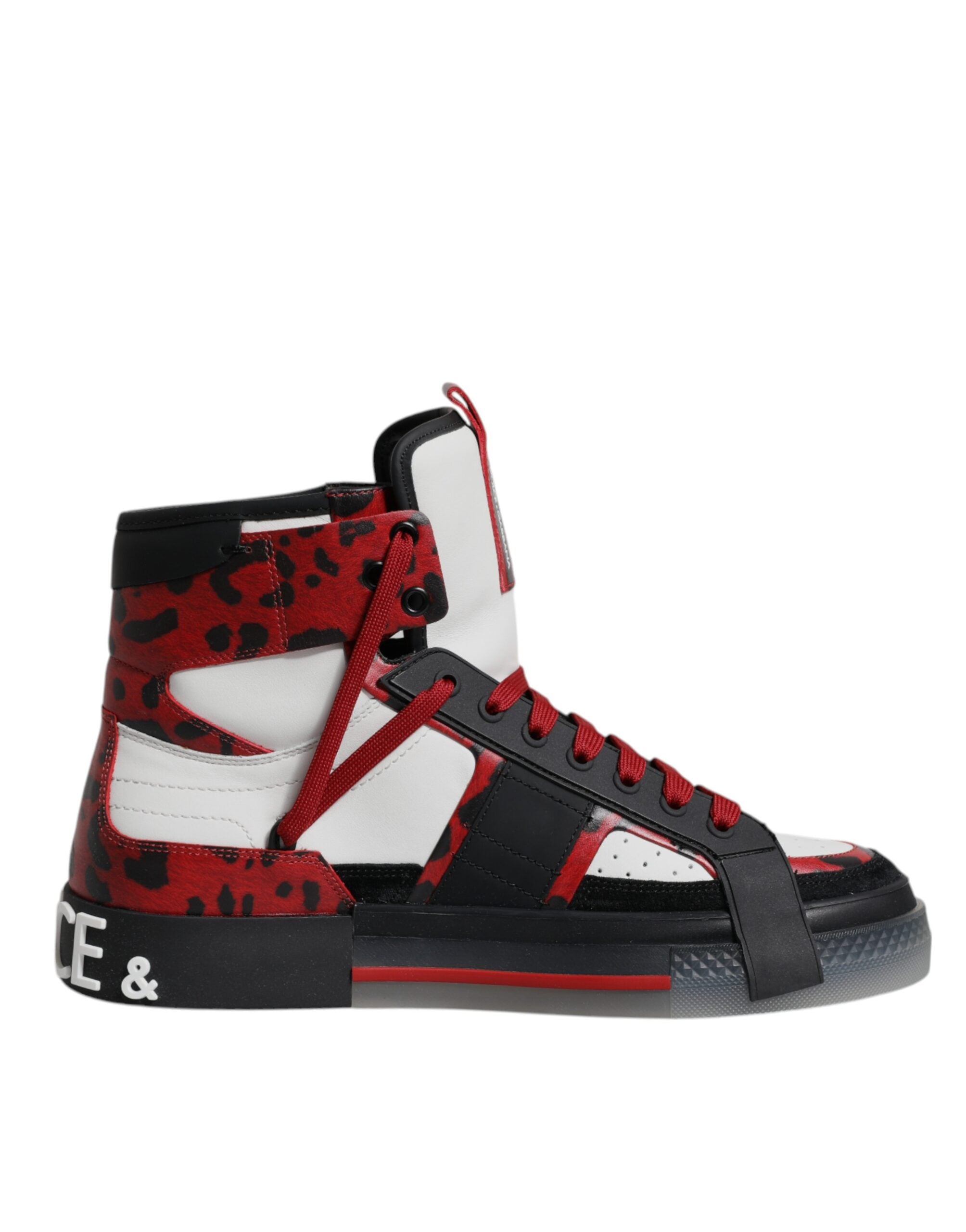 Dolce & Gabbana Multicolor Leather High Top Sneakers Men's Shoes