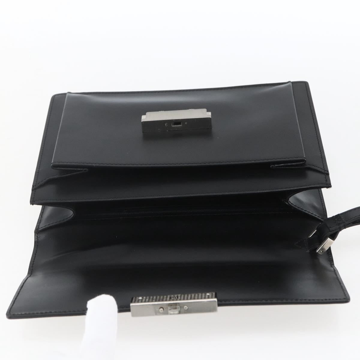 Versace Vintage Clutch Leather Black Leather Clutche & Pouche Bag (Pre-Owned)