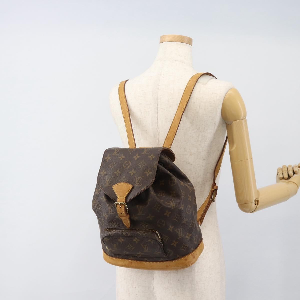 Louis Vuitton Vintage Montsouris Monogram Canvas Brown Canvas Backpack Bag (Pre-Owned)