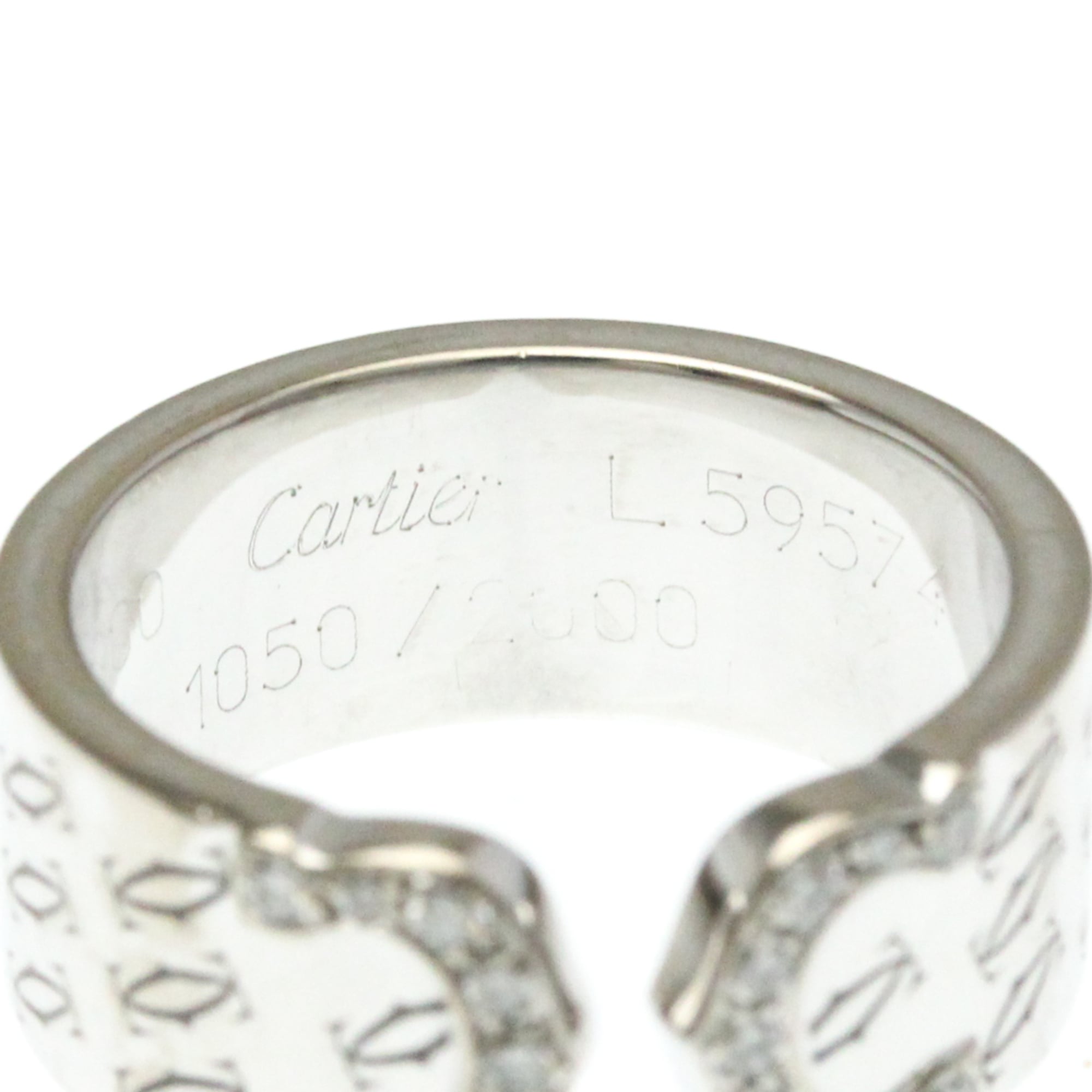 Cartier 2C De Cartier 18K White Gold Silver White_Gold Ring Jewelry (Pre-Owned)