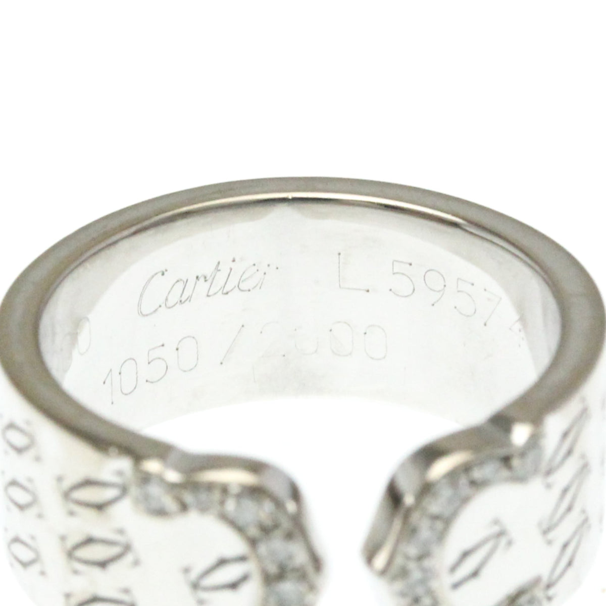Cartier 2C De Cartier 18K White Gold Silver White_Gold Ring Jewelry (Pre-Owned)