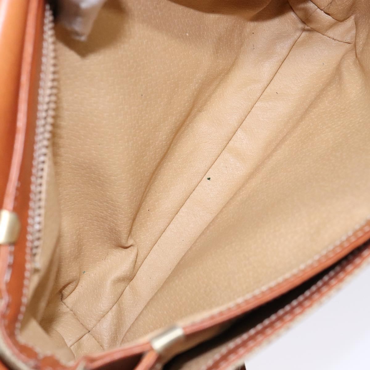 Celine Vintage Macadam Canvas And Leather Beige Canvas Bag (Pre-Owned)