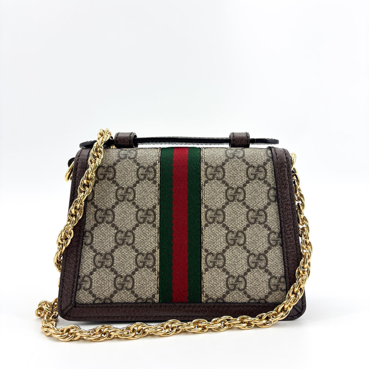 Gucci Ophidia Gg Coated Canvas And Leather Brown Canvas Backpack Bag (Pre-Owned)