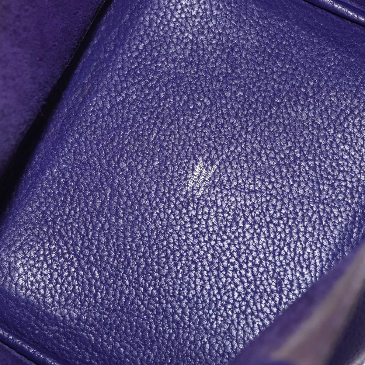 Hermes Picotin Lock Clemence Purple Leather Handbag (Pre-Owned)