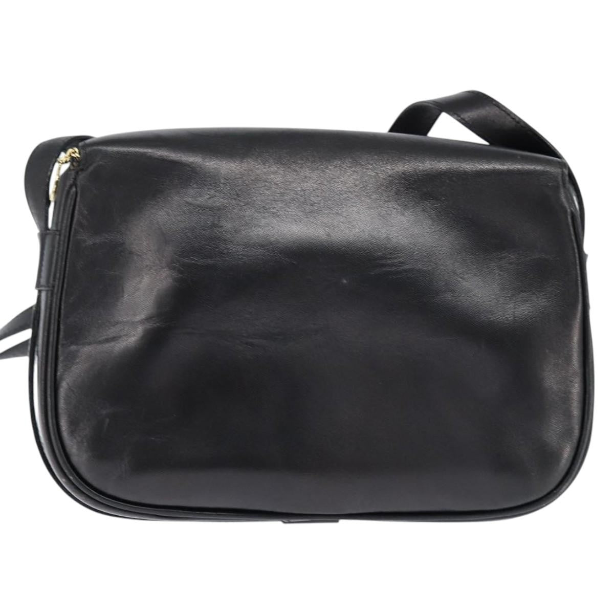 Celine Shoulder Leather Black Leather Shoulder Bag Bag (Pre-Owned)