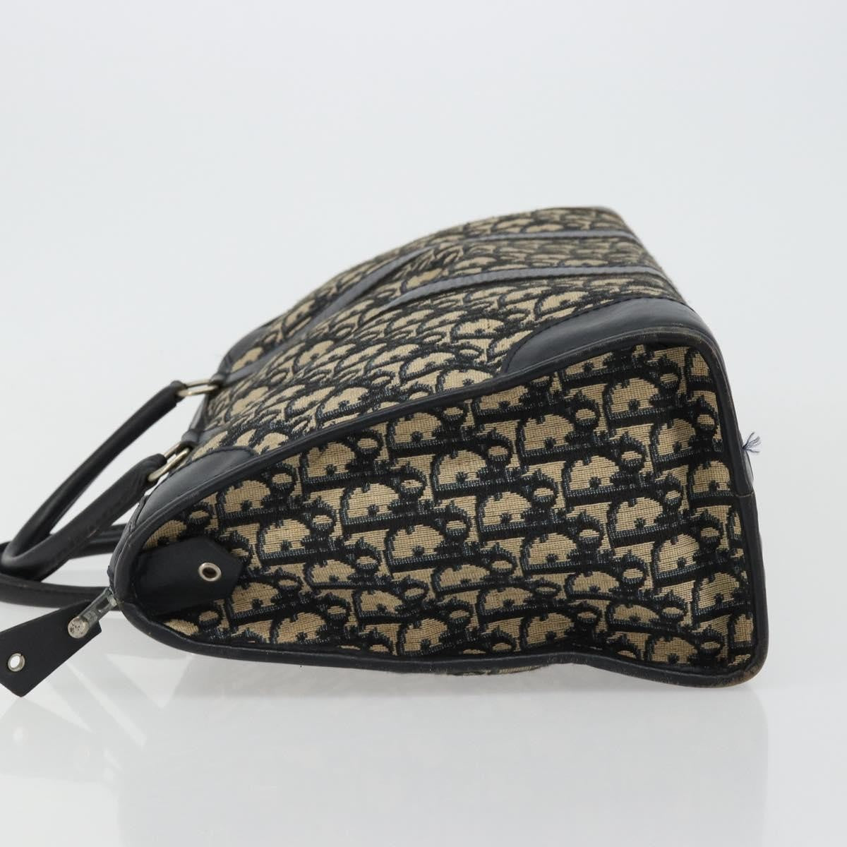 Christian Dior Vintage Trotter Boston Diorissimo Canvas Navy Canvas Handbag (Pre-Owned)