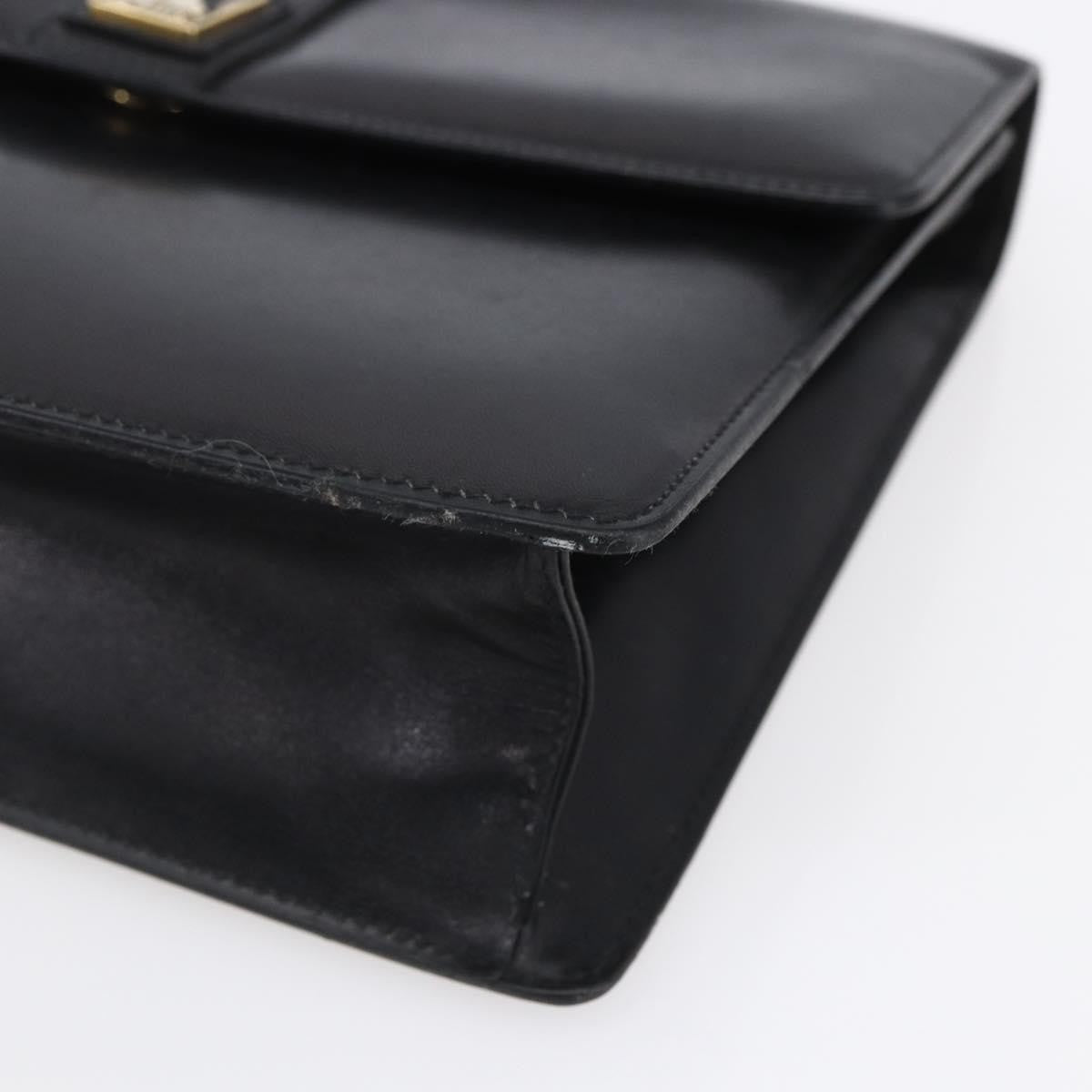 Burberry Nova Check Shoulder Bag Leather Black Leather Shoulder Bag Bag (Pre-Owned)