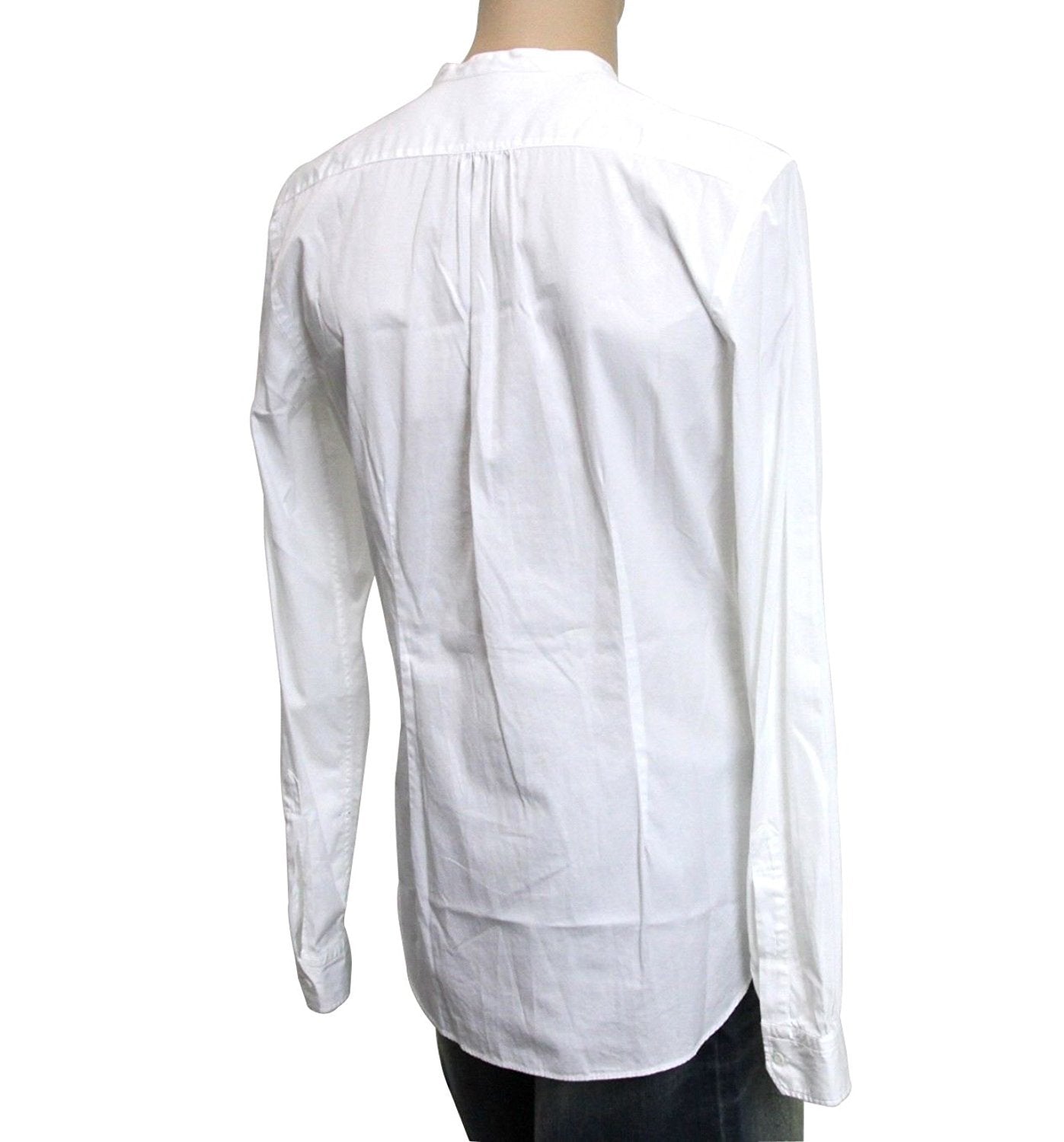 Gucci Men's White Cotton Banded Skinny Shirt
