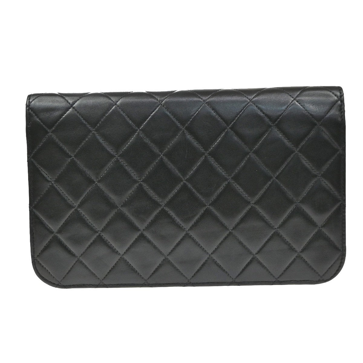 Chanel Cc Full Flap Wallet On Chain Quilted Caviar Black Leather Crossbody Bag Bag (Pre-Owned)