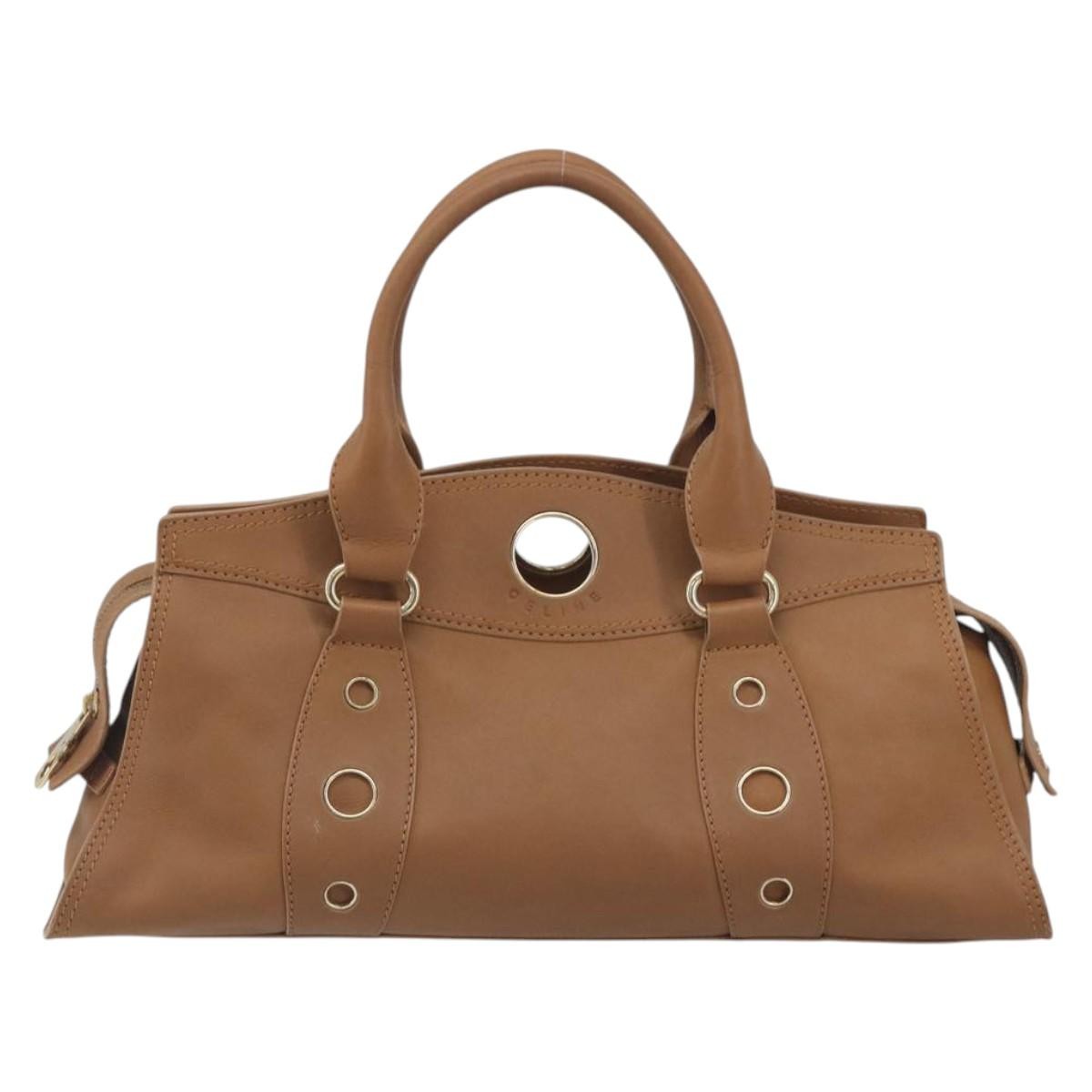 Celine Vintage Leather Brown Leather Handbag (Pre-Owned)