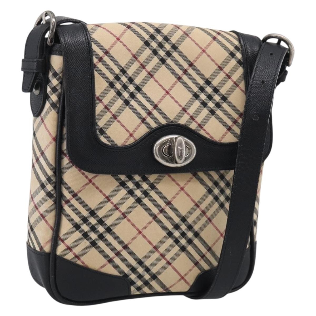 Burberry Nova Check Shoulder Bag Canvas Beige Canvas Shoulder Bag Bag (Pre-Owned)