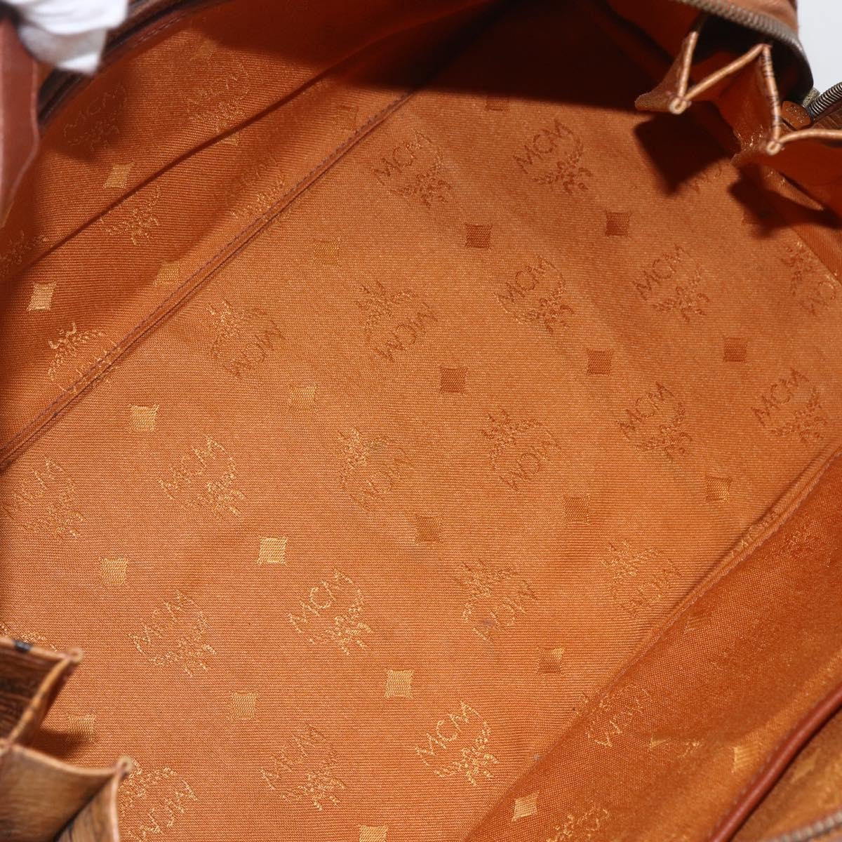MCM Visetos Logogramme Canvas And Leather Brown Canvas Travel Bag Bag (Pre-Owned)