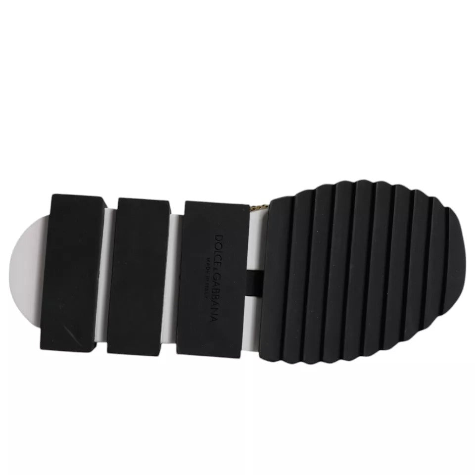 Dolce & Gabbana Gold Rhinestones Sorrento Sneakers Men's Shoes