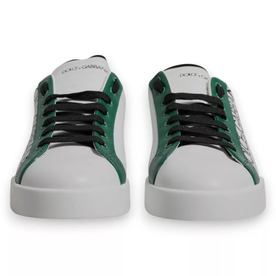 Dolce & Gabbana White Green Leather Crown Milano Sneakers Men's Shoes (Pre-Owned)