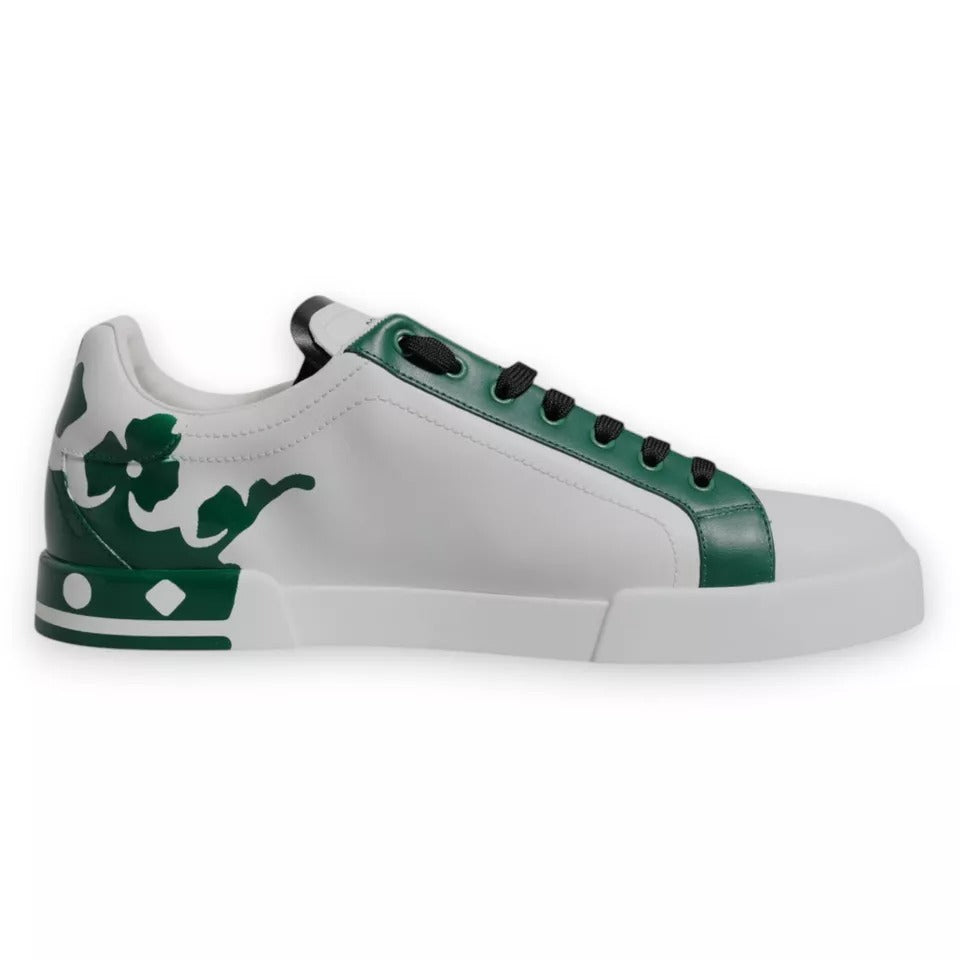 Dolce & Gabbana White Green Leather Crown Milano Sneakers Men's Shoes (Pre-Owned)