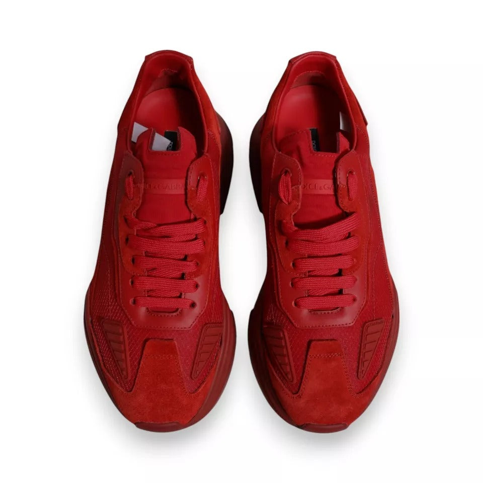 Dolce & Gabbana Red Leather Daymaster Low Top Sneakers Men's Shoes