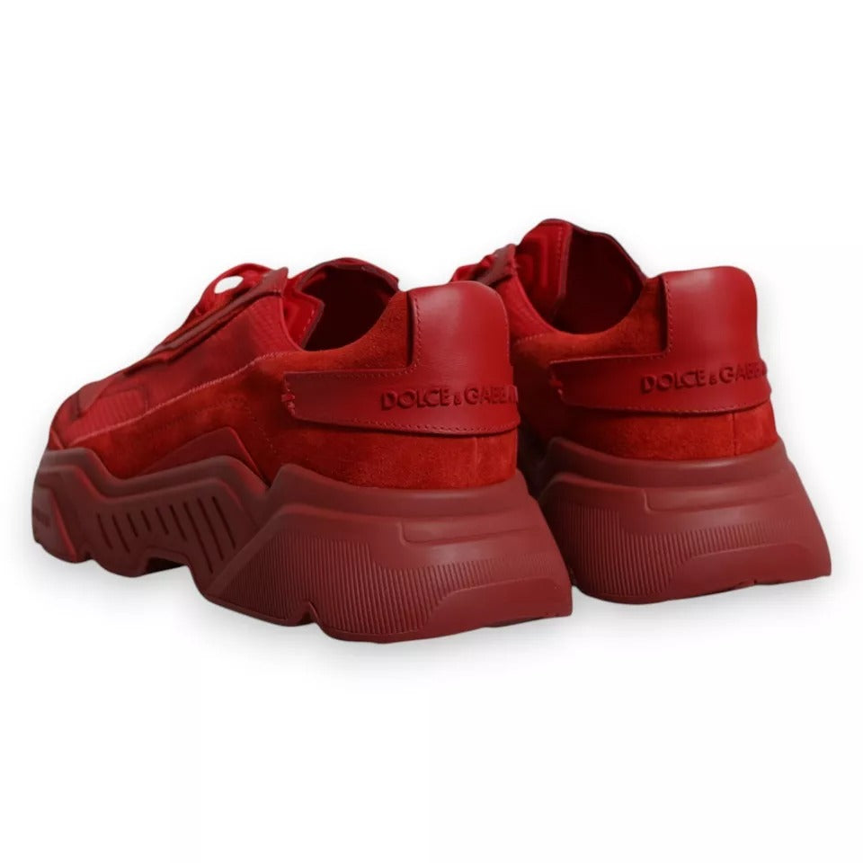 Dolce & Gabbana Red Leather Daymaster Low Top Sneakers Men's Shoes