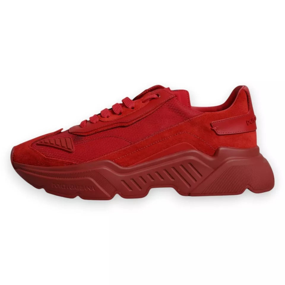 Dolce & Gabbana Red Leather Daymaster Low Top Sneakers Men's Shoes (Pre-Owned)