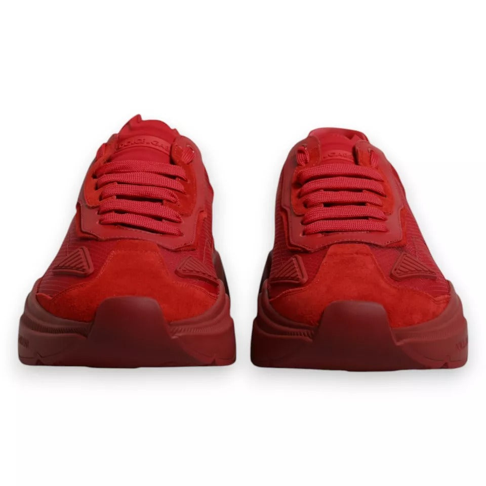Dolce & Gabbana Red Leather Daymaster Low Top Sneakers Men's Shoes (Pre-Owned)