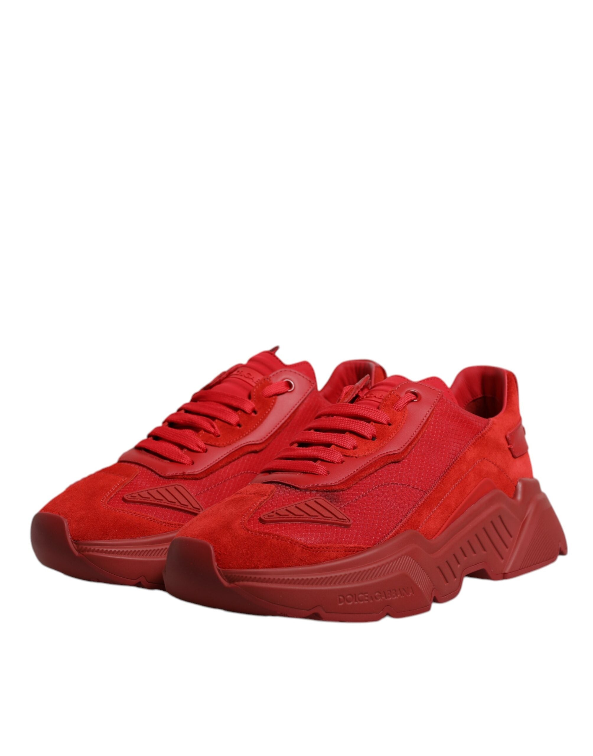 Dolce & Gabbana Red Leather Daymaster Low Top Sneakers Men's Shoes (Pre-Owned)