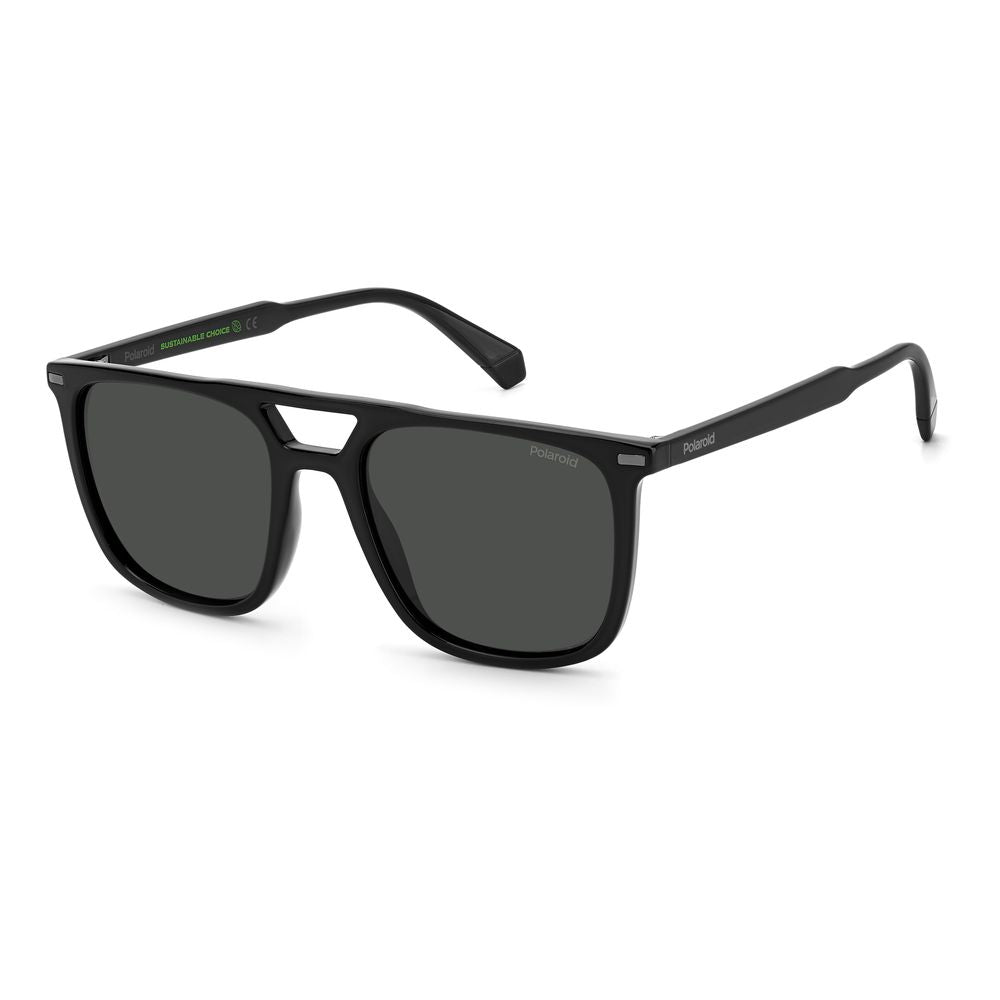 Polaroid Black Polyester Polyester-Polyester Men's Sunglasses