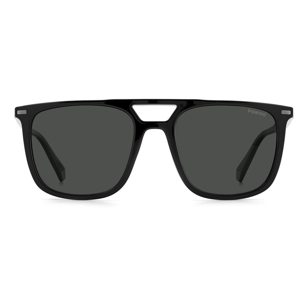 Polaroid Black Polyester Polyester-Polyester Men's Sunglasses