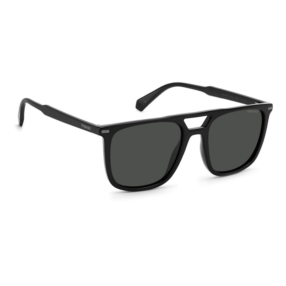 Polaroid Black Polyester Polyester-Polyester Men's Sunglasses