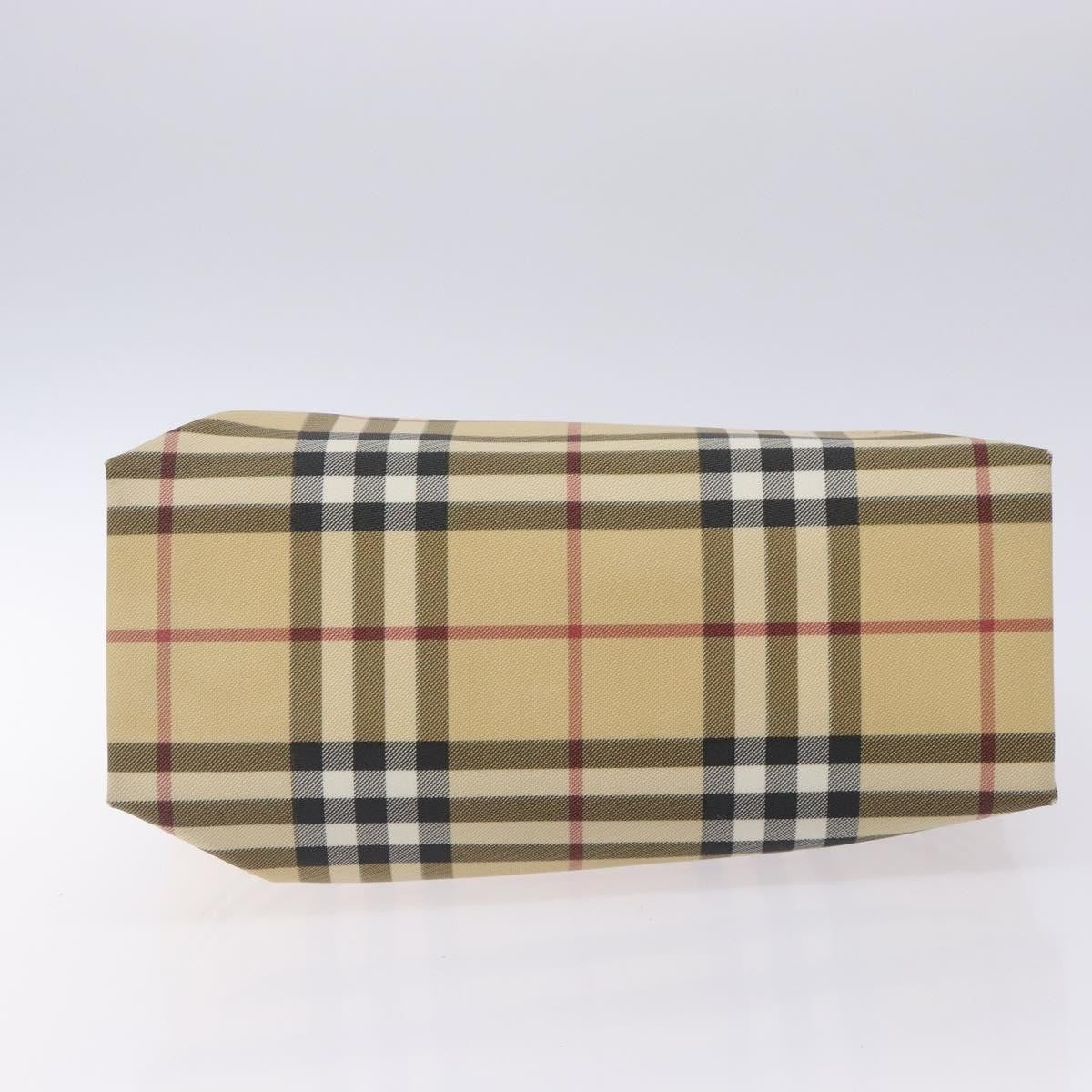Burberry Nova Check Tote Canvas Check Pattern Beige Canvas Tote Bag Bag (Pre-Owned)
