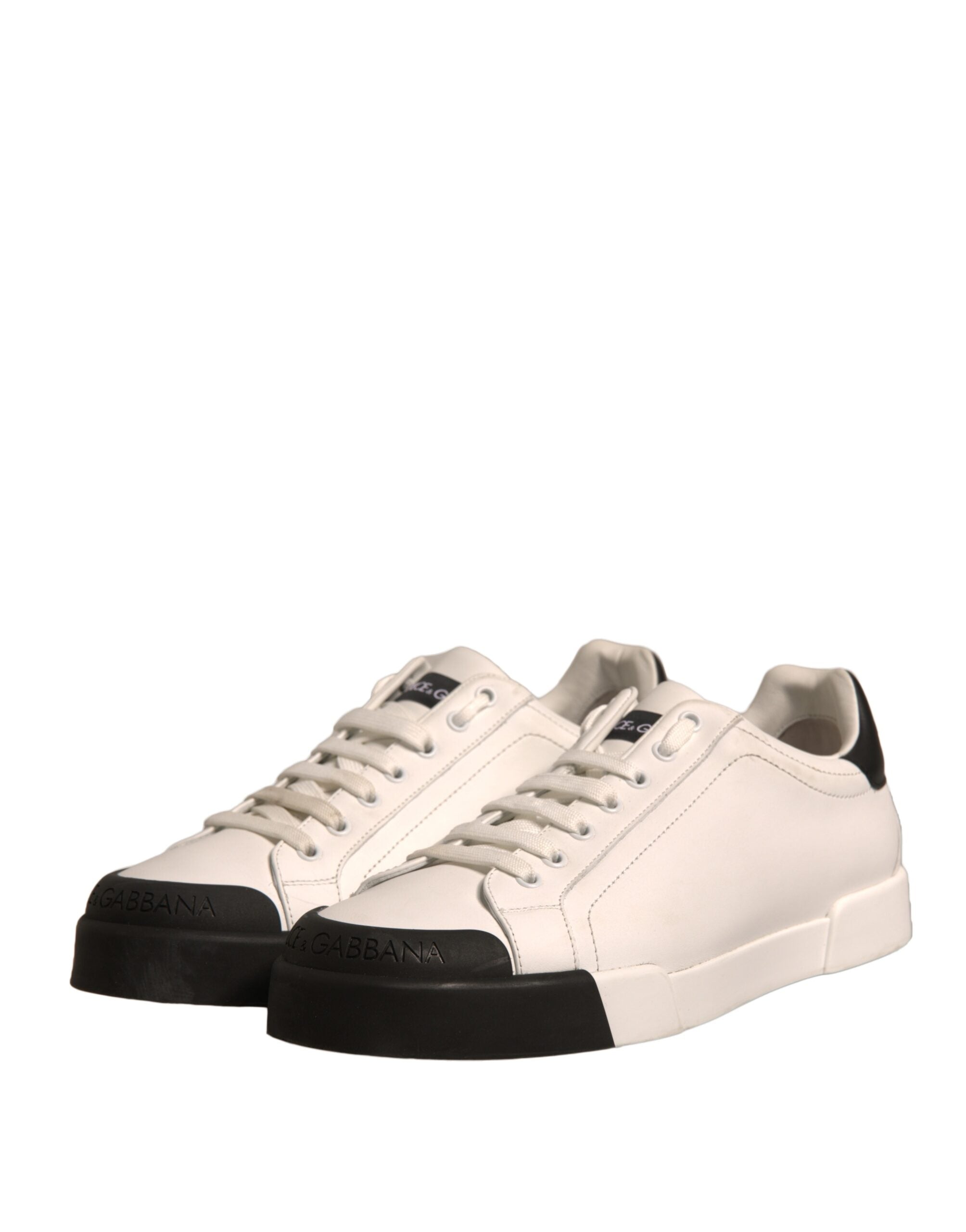 Dolce & Gabbana White Leather Logo Portofino Sneakers Men's Shoes (Pre-Owned)