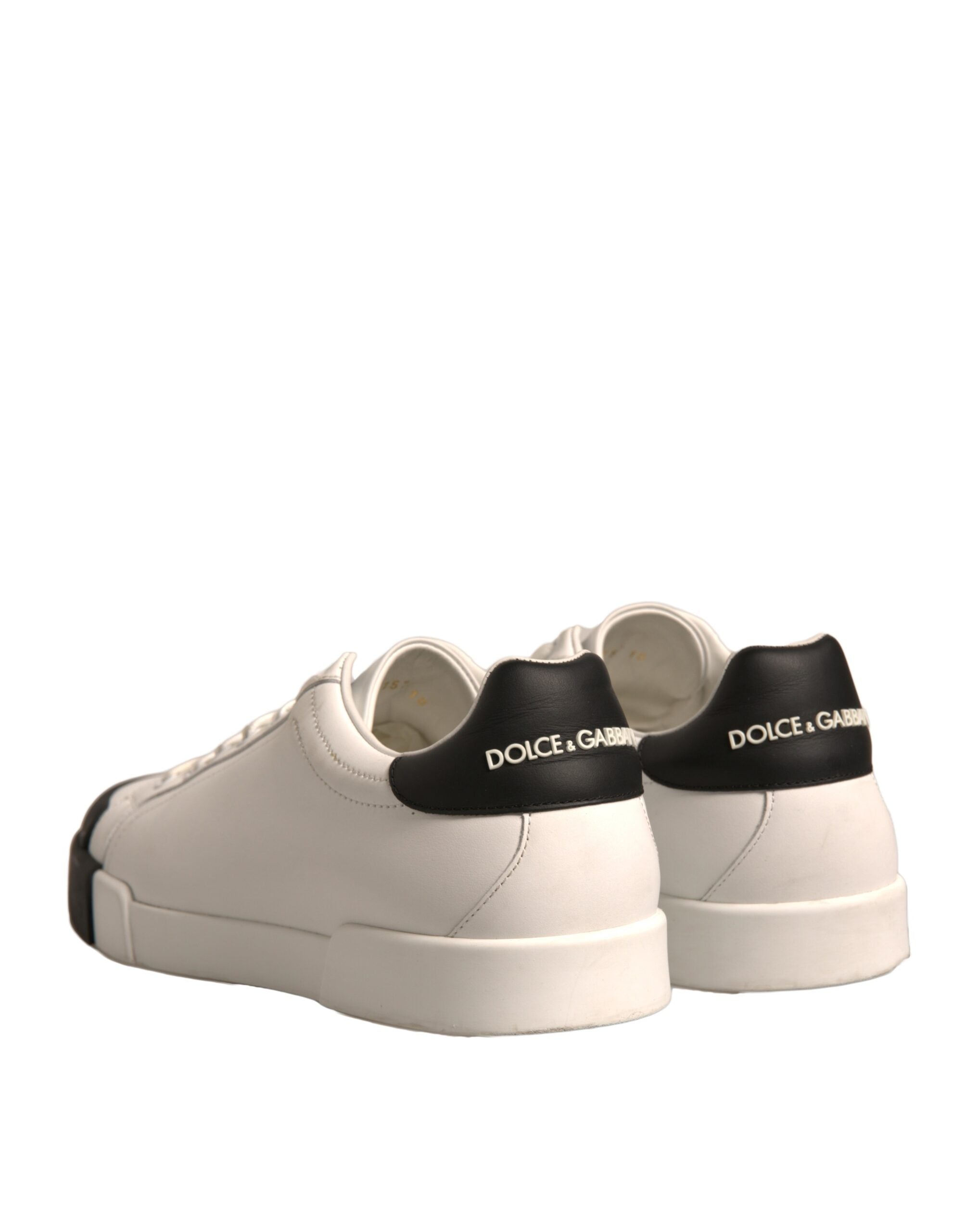 Dolce & Gabbana White Leather Logo Portofino Sneakers Men's Shoes (Pre-Owned)