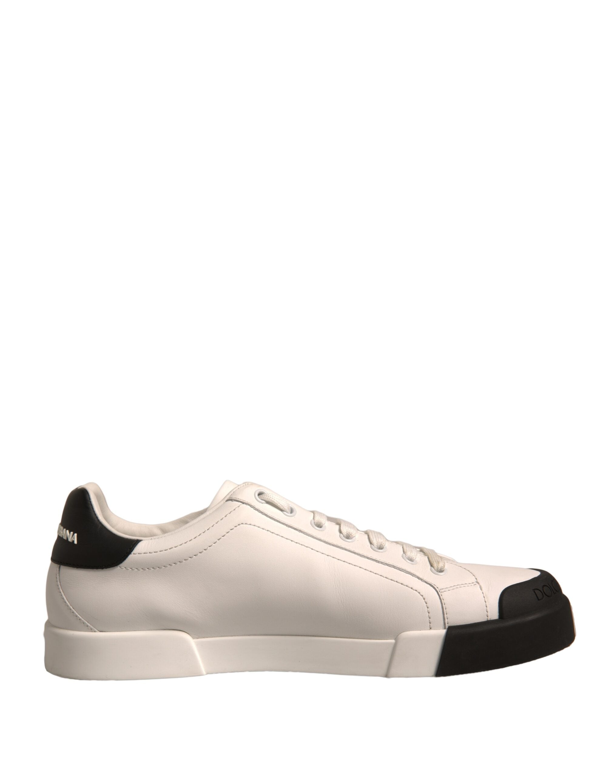 Dolce & Gabbana White Leather Logo Portofino Sneakers Men's Shoes (Pre-Owned)