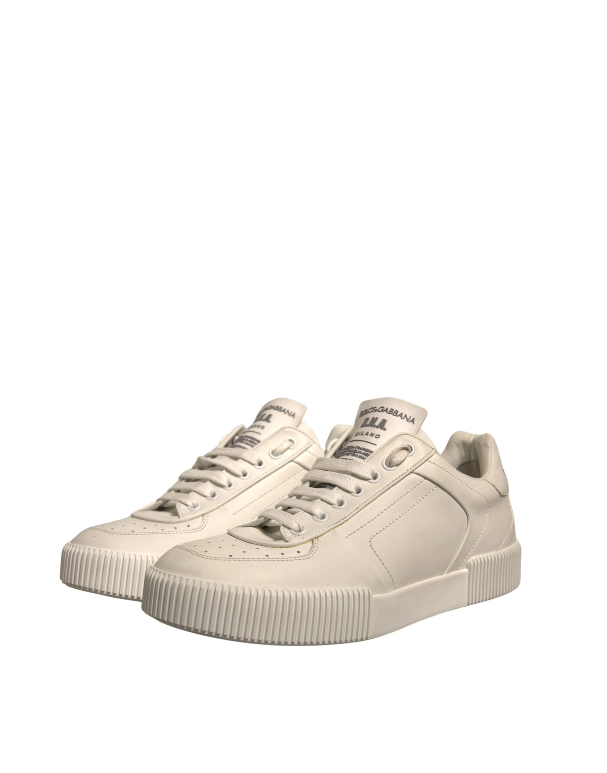 Dolce & Gabbana White Miami Leather Low Top Sneakers Men's Shoes (Pre-Owned)