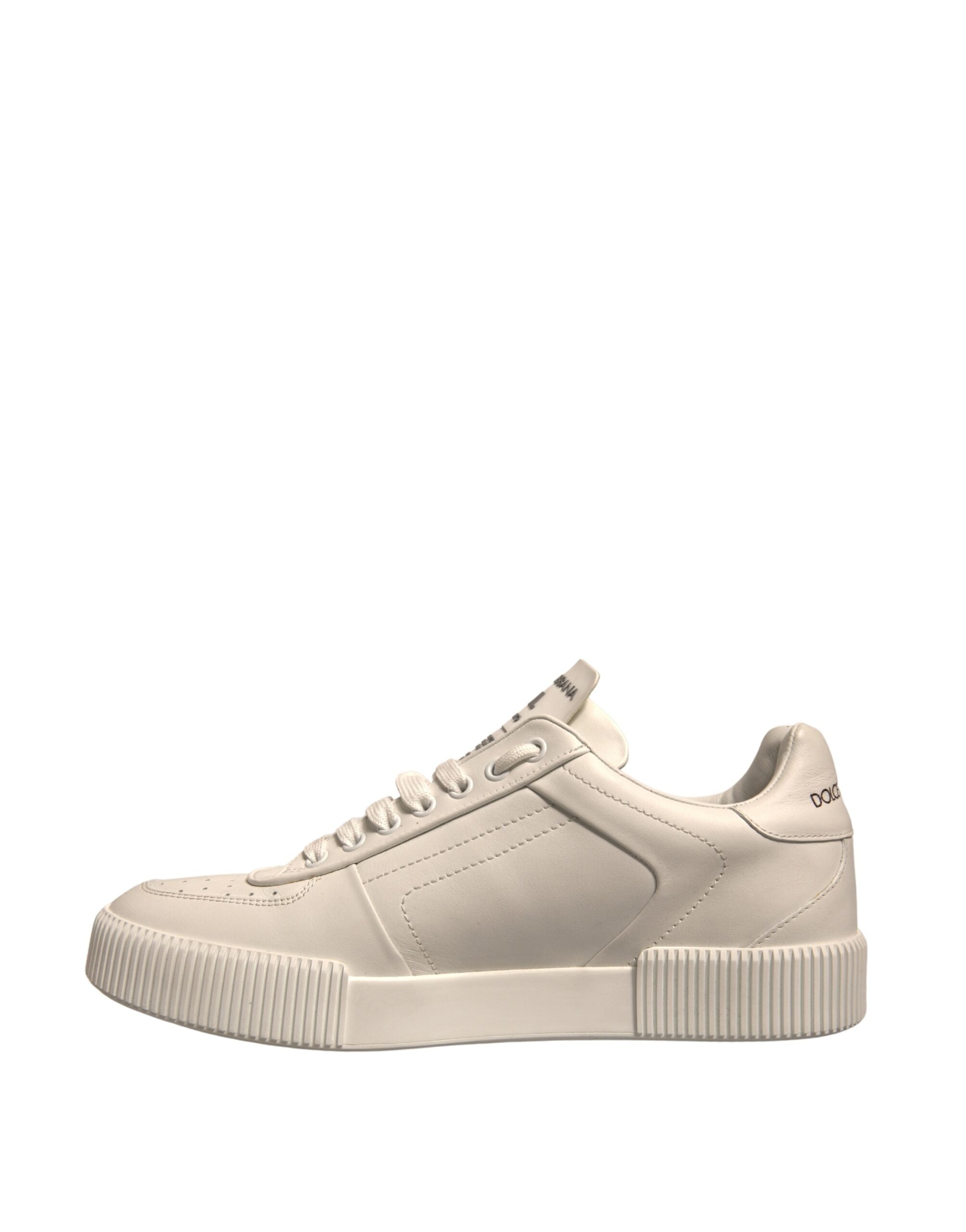 Dolce & Gabbana White Miami Leather Low Top Sneakers Men's Shoes (Pre-Owned)