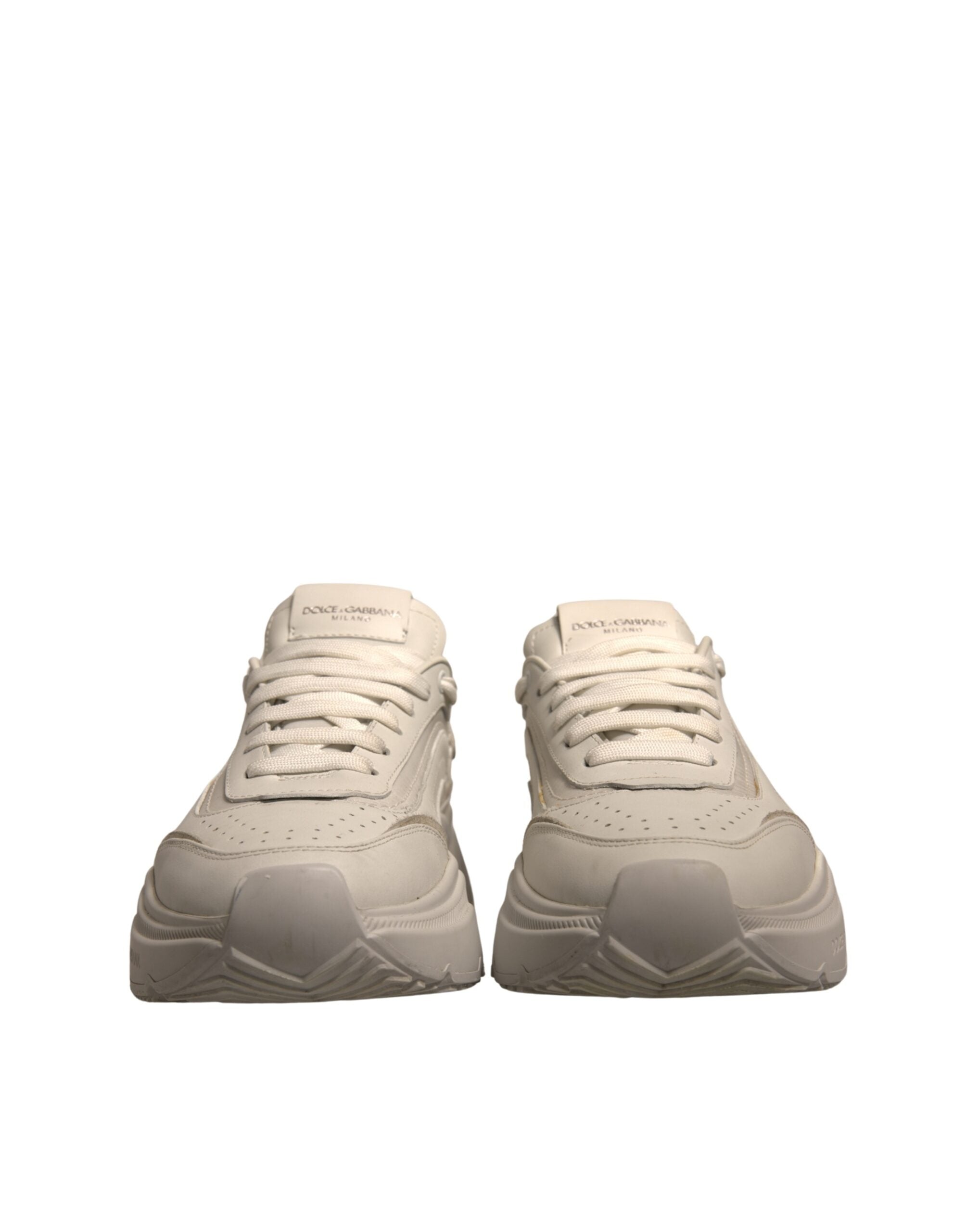 Dolce & Gabbana White Daymaster Leather Low Top Sneakers Men's Shoes (Pre-Owned)