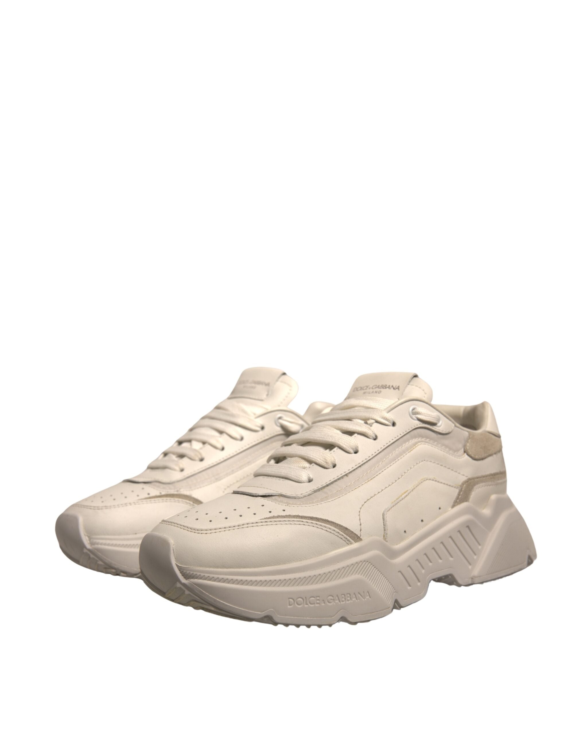 Dolce & Gabbana White Daymaster Leather Low Top Sneakers Men's Shoes (Pre-Owned)