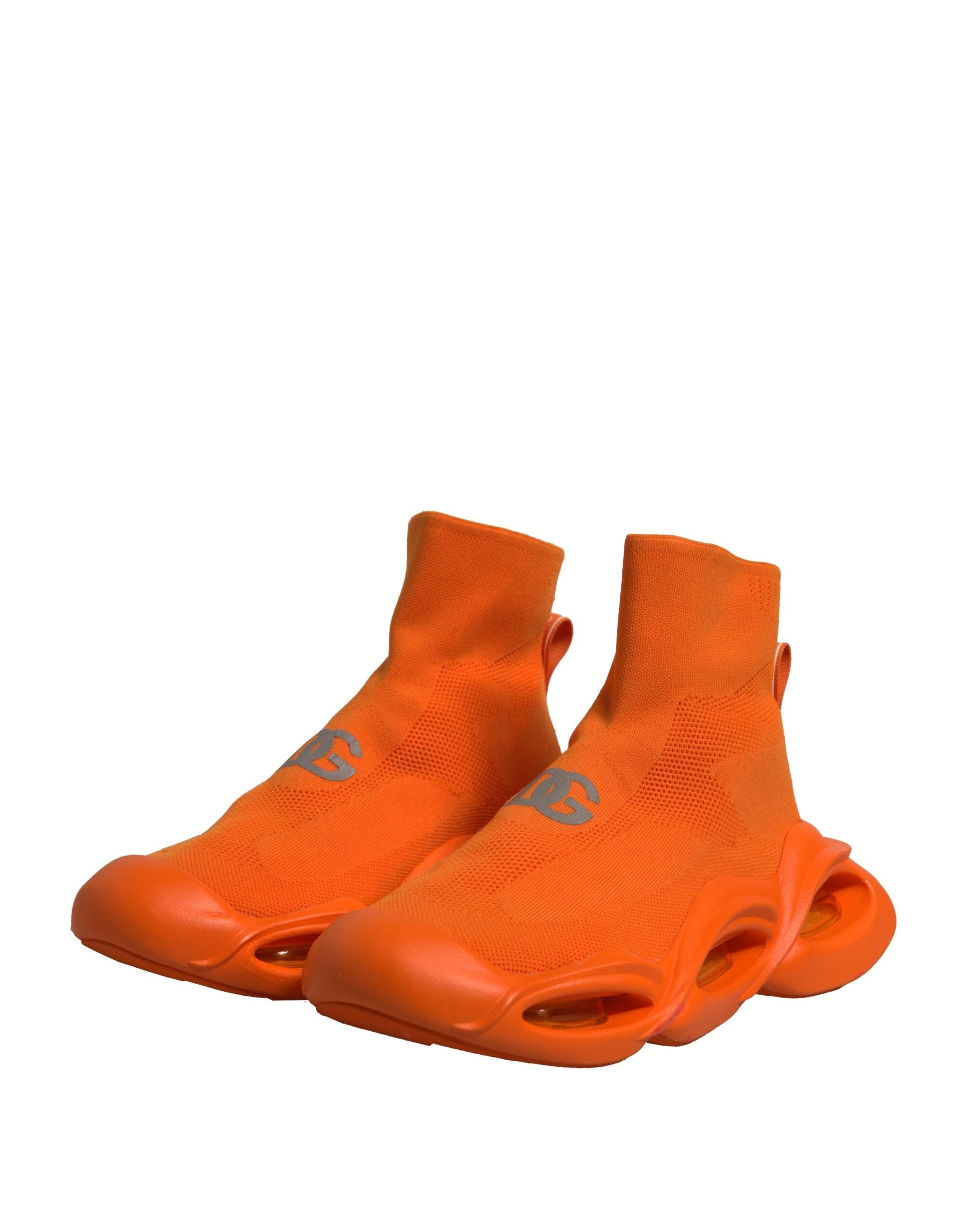 Dolce & Gabbana Orange Slip On Wave Socks Men Sneakers Men's Shoes (Pre-Owned)