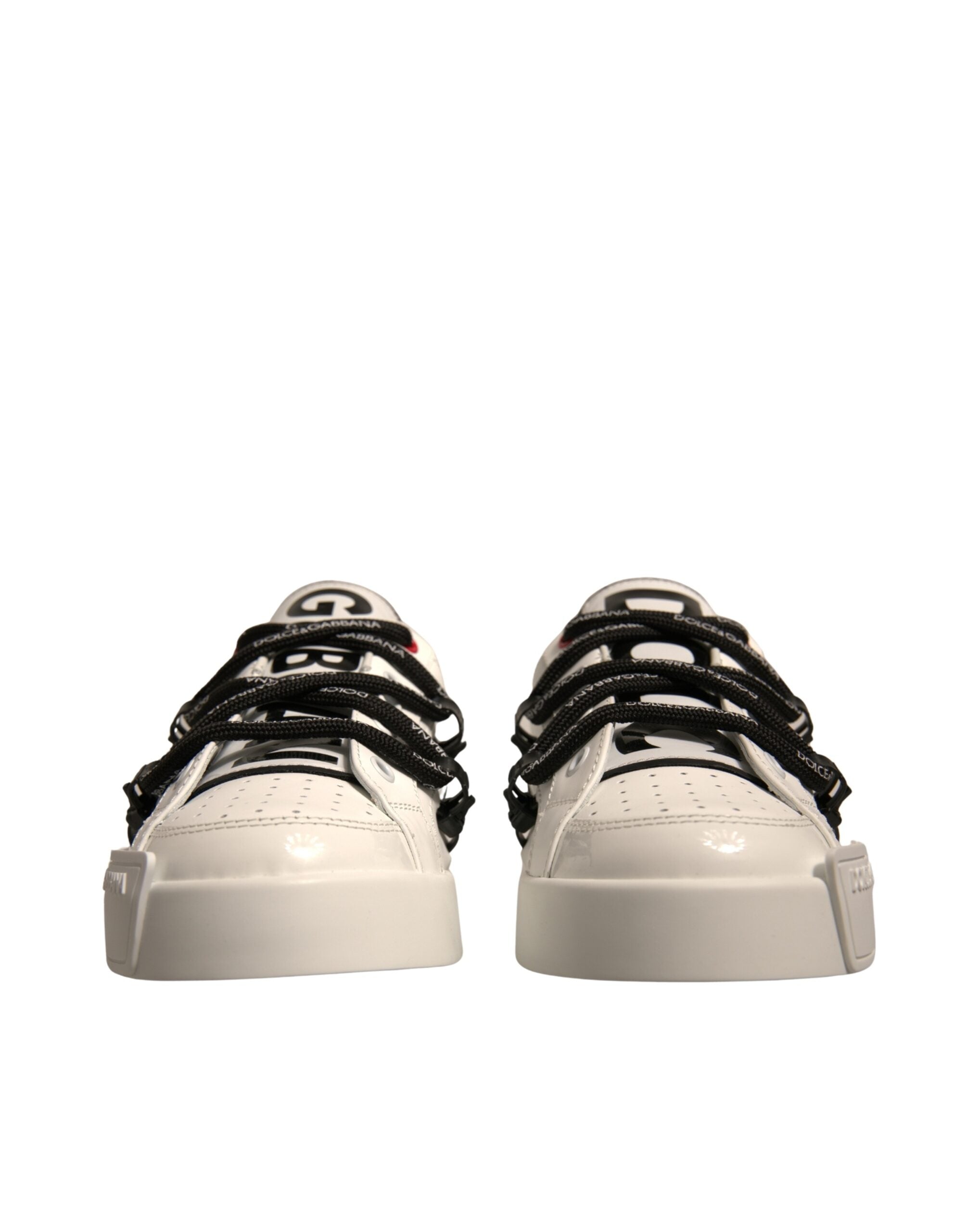 Dolce & Gabbana White Leather Portofino Low Top Sneakers Men's Shoes (Pre-Owned)