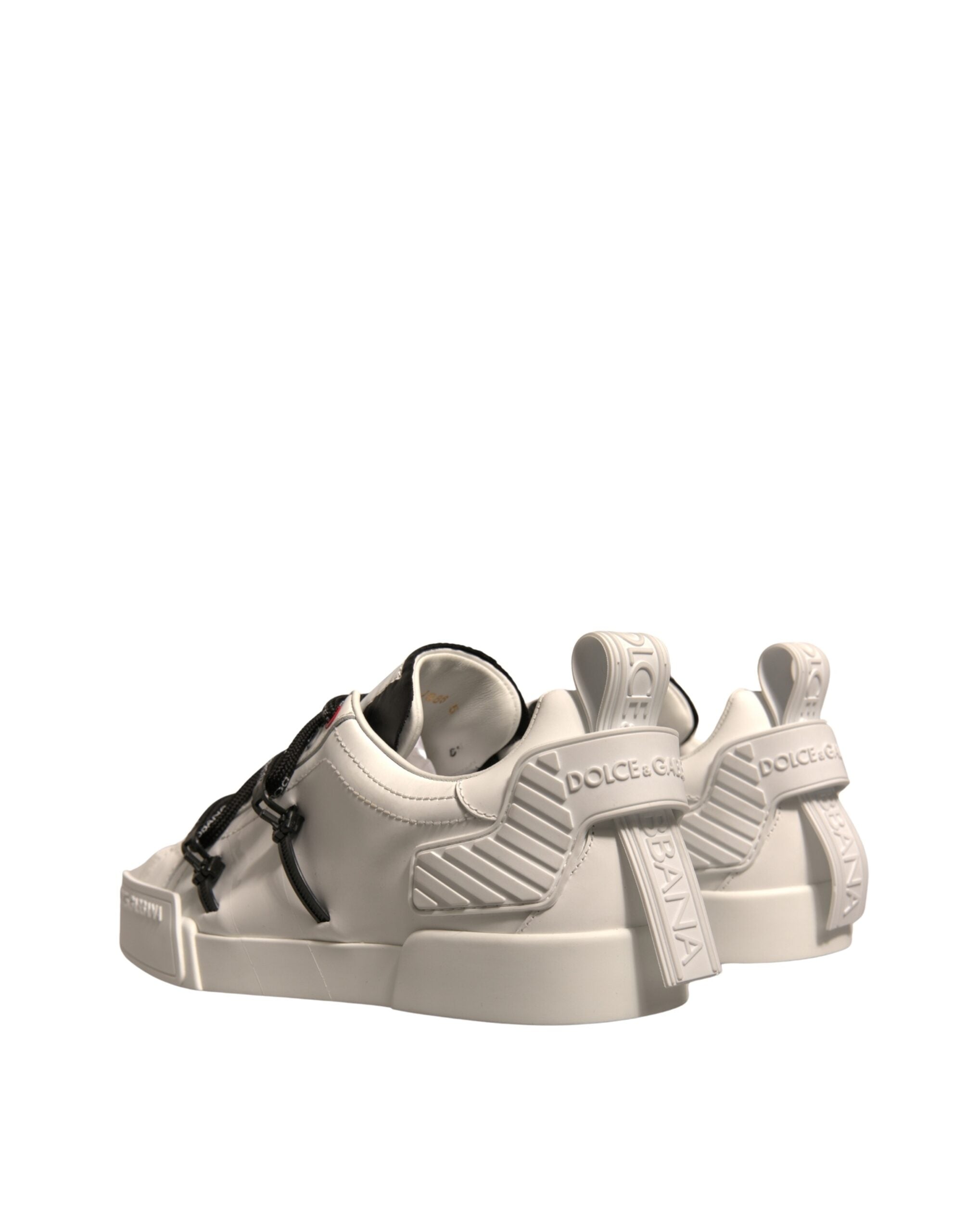 Dolce & Gabbana White Leather Portofino Low Top Sneakers Men's Shoes (Pre-Owned)
