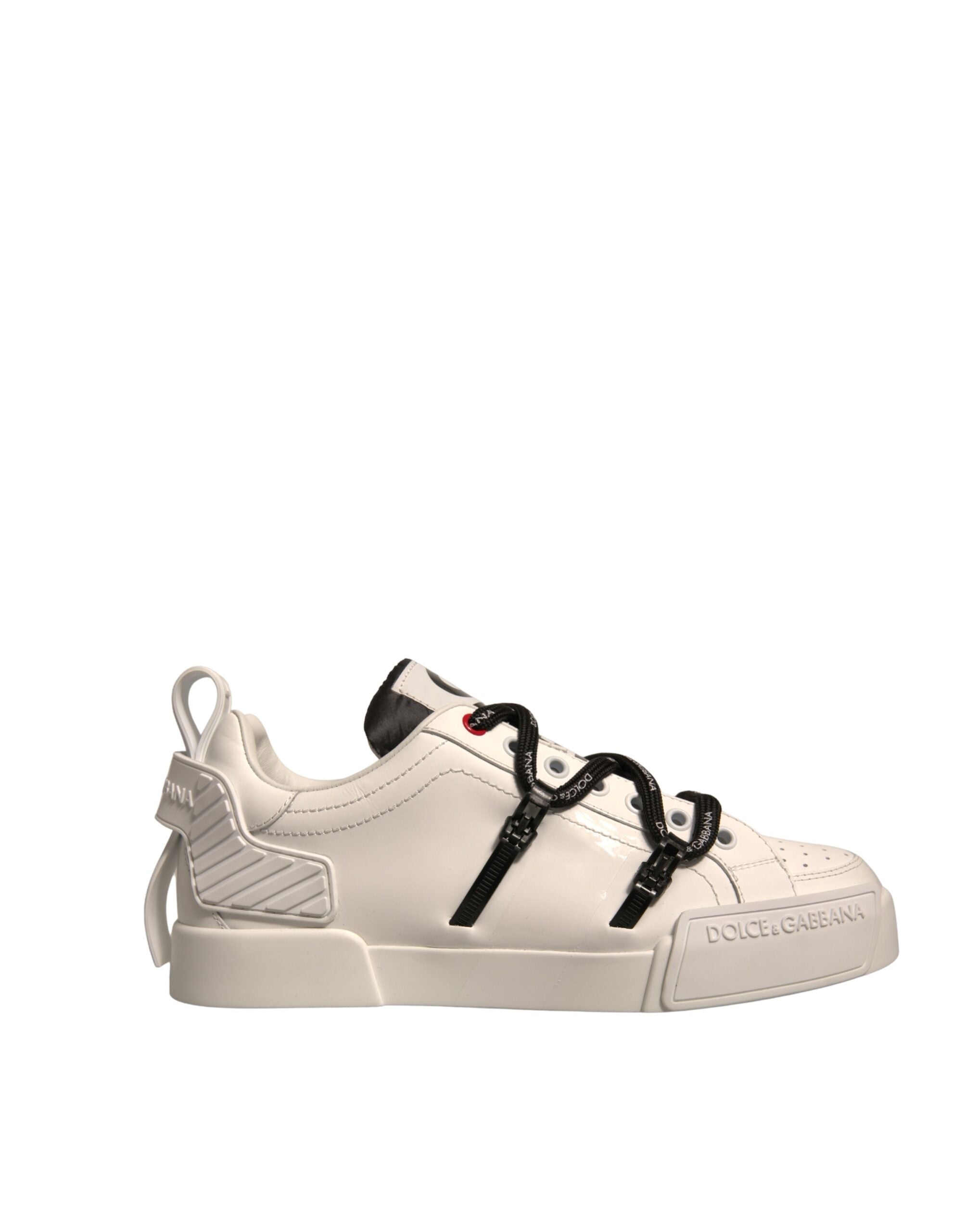 Dolce & Gabbana White Leather Portofino Low Top Sneakers Men's Shoes (Pre-Owned)