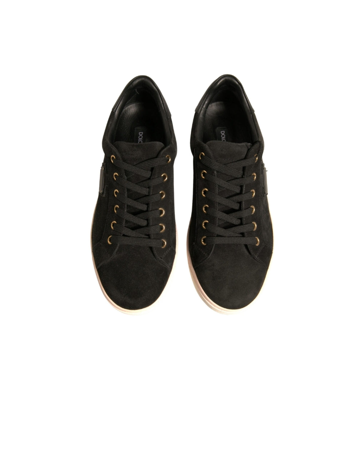 Dolce & Gabbana Black Logo Suede Leather Men Sneakers Men's Shoes (Pre-Owned)