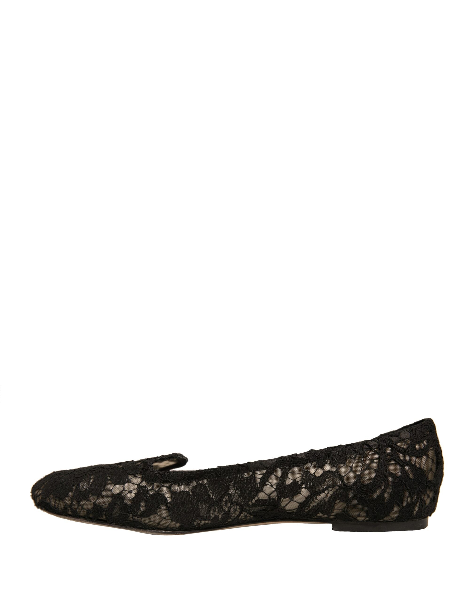 Dolce & Gabbana Black Taormina Lace Slip On Flats Women's Shoes (Pre-Owned)