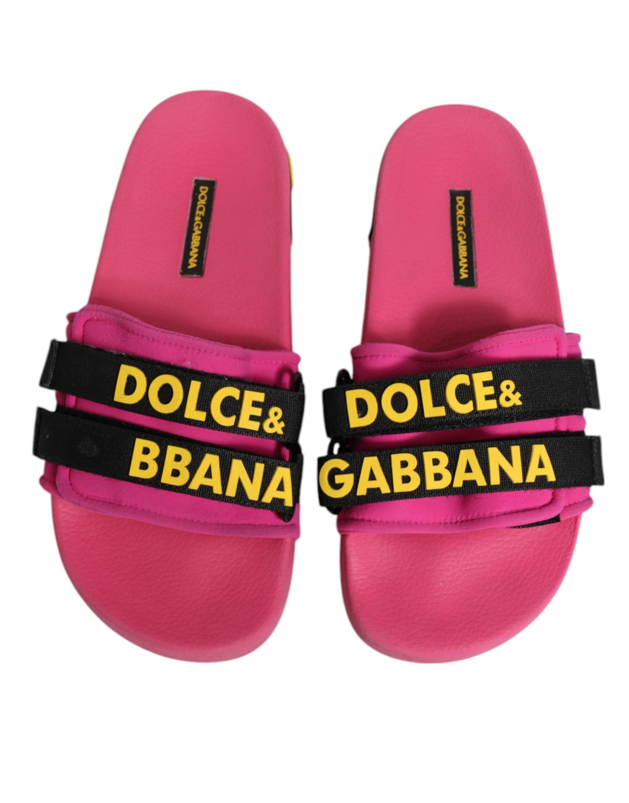 Dolce & Gabbana Fuchsia Neoprene Slides Flats Beachwear Women's Shoes (Pre-Owned)