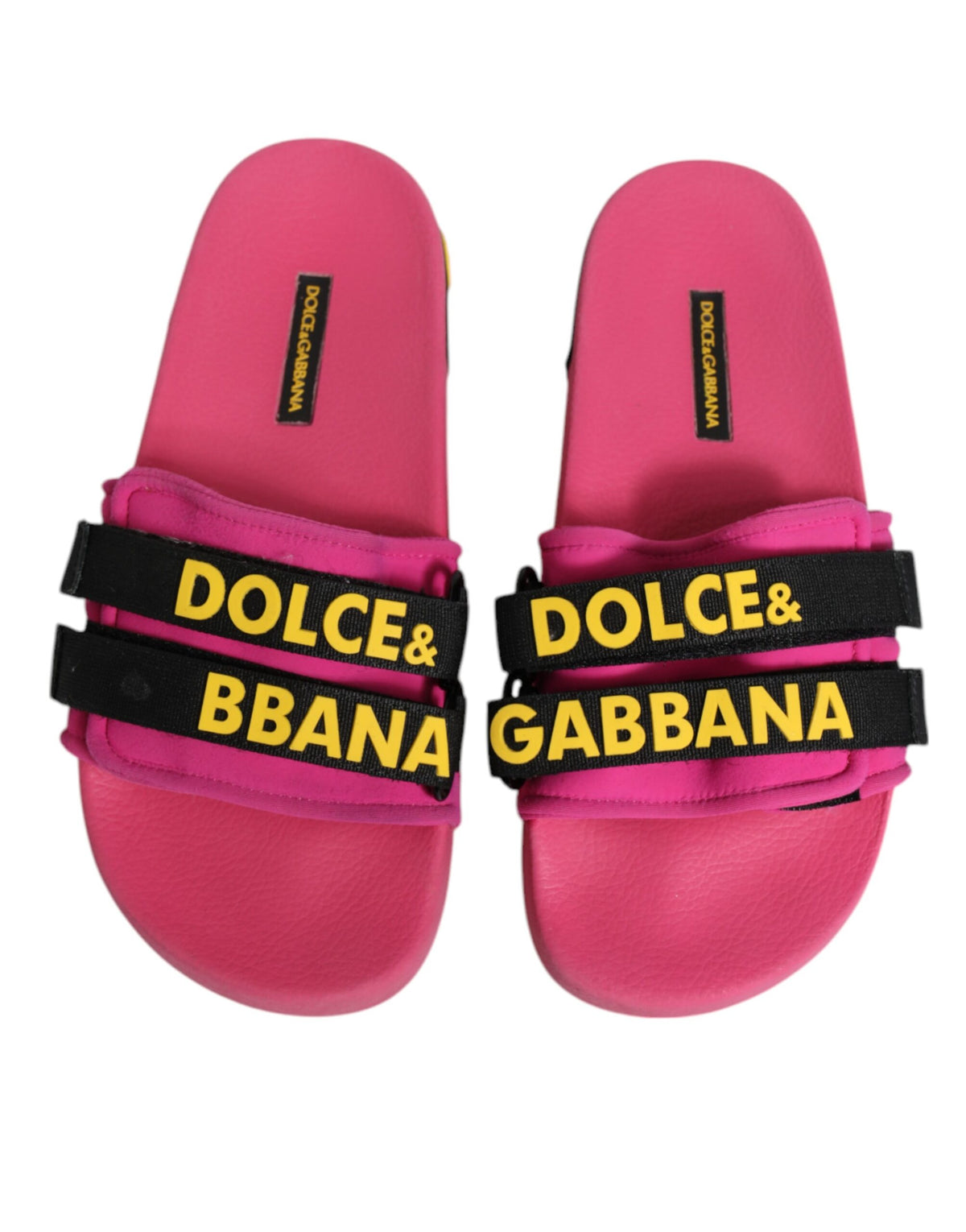 Dolce & Gabbana Fuchsia Neoprene Slides Flats Beachwear Women's Shoes (Pre-Owned)
