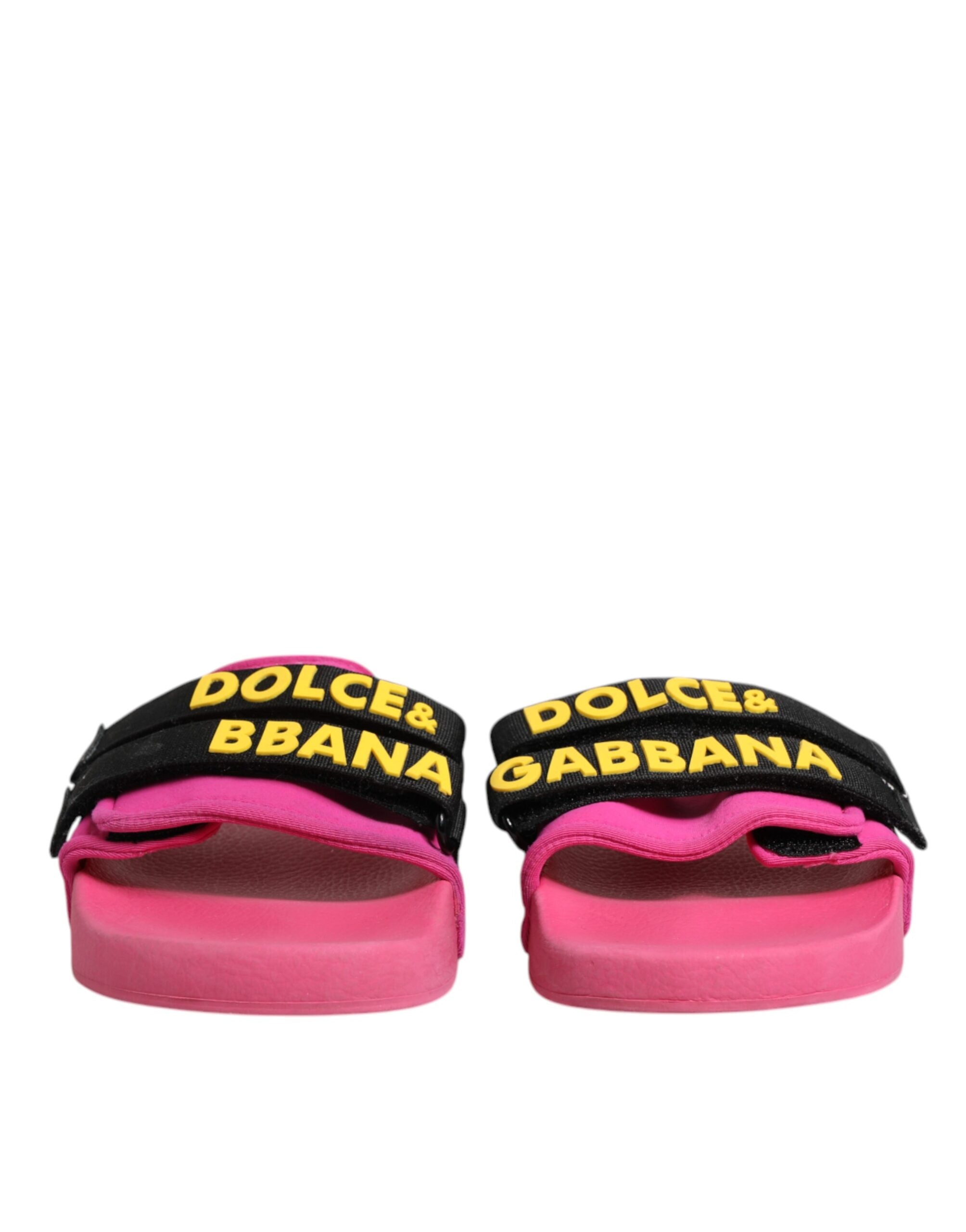 Dolce & Gabbana Fuchsia Neoprene Slides Flats Beachwear Women's Shoes (Pre-Owned)