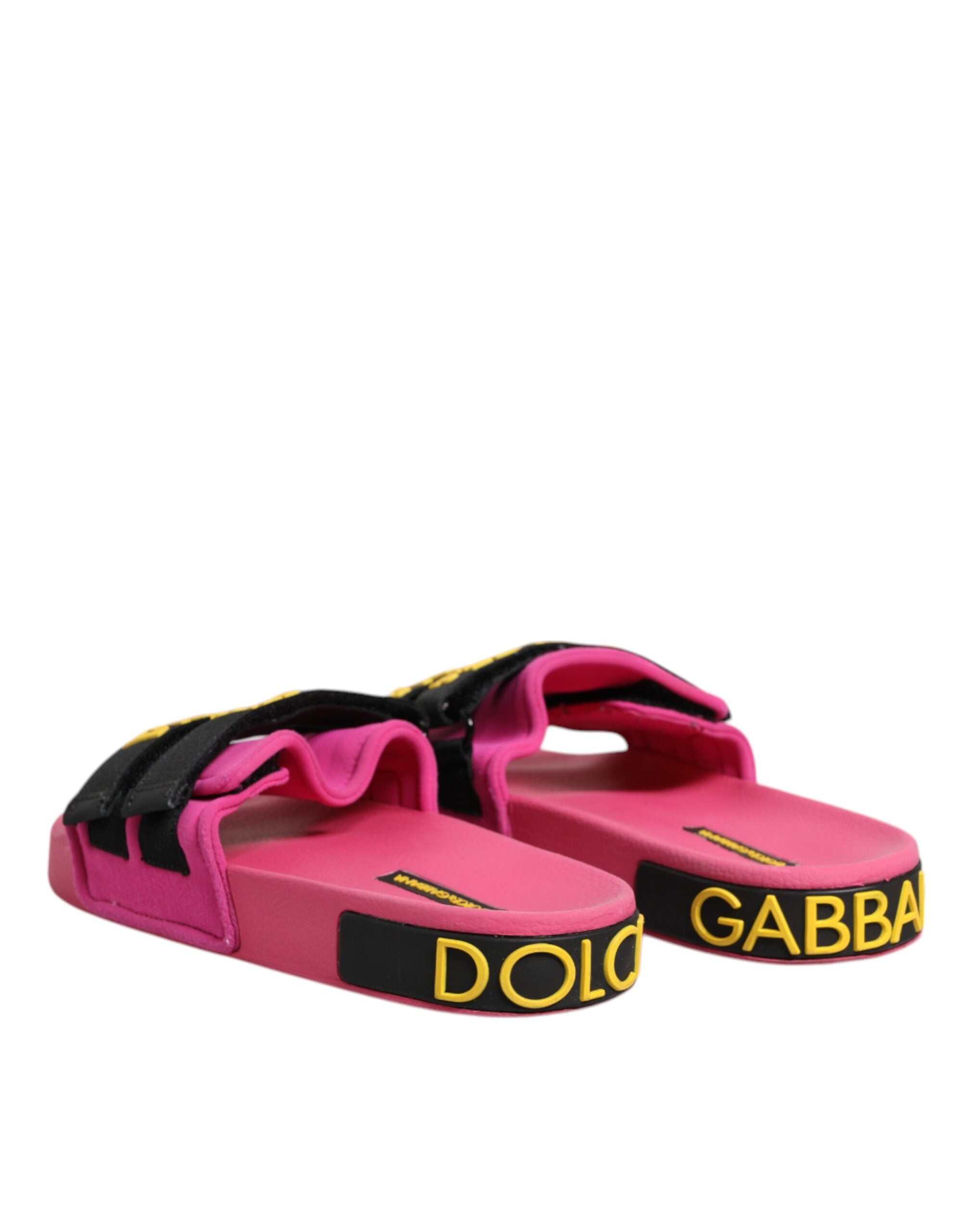 Dolce & Gabbana Fuchsia Neoprene Slides Flats Beachwear Women's Shoes (Pre-Owned)
