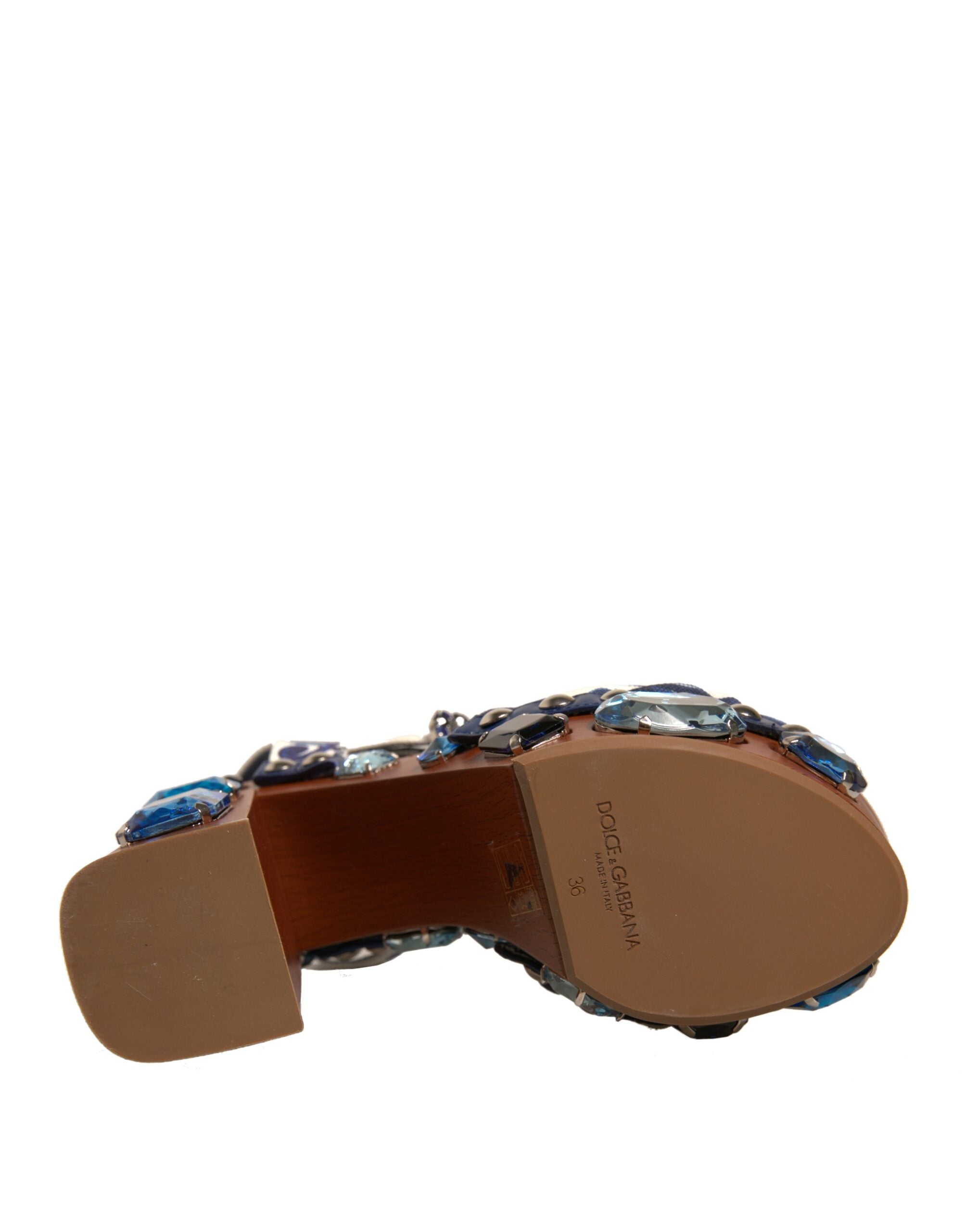 Dolce & Gabbana Multicolor Majolica Embellished Wedge Sandals Women's Shoes