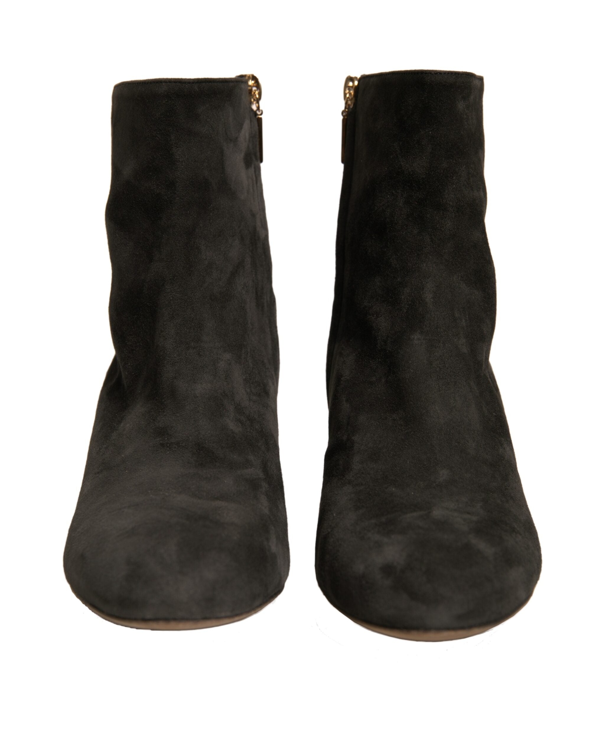 Dolce & Gabbana Black Embellished Heel Ankle Boots Women's Shoes